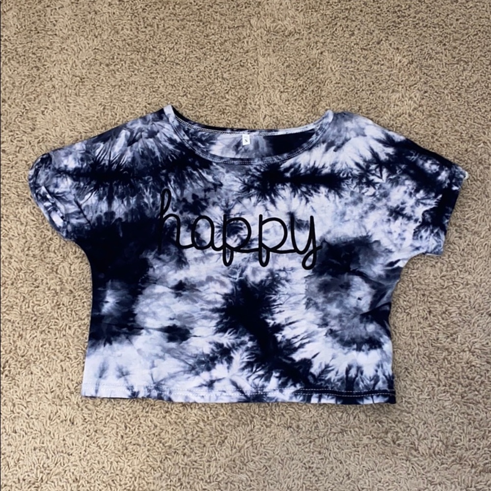 SHEIN Happy tie dye crop top